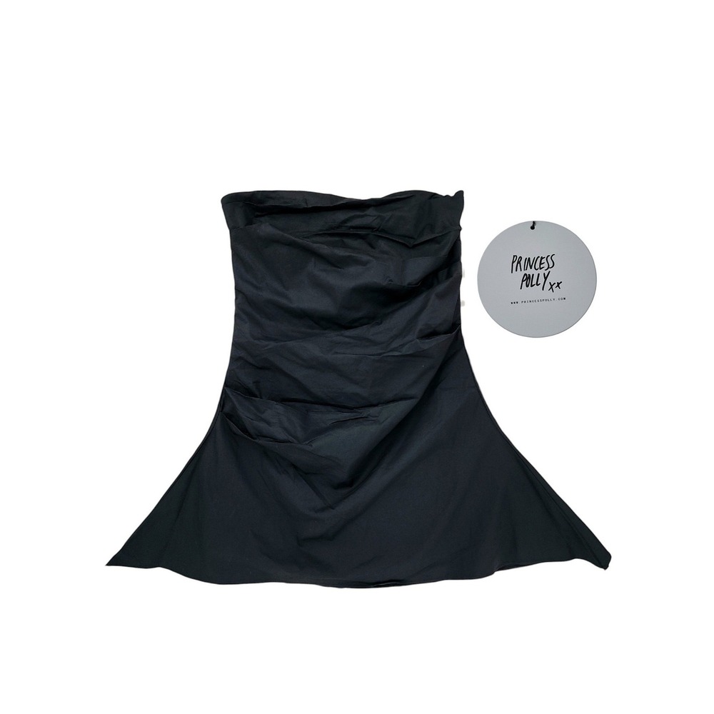 Princess Polly Strapless‎ Mini Dress 6 Bradwell Black Ruched LBD Prom Formal NEW